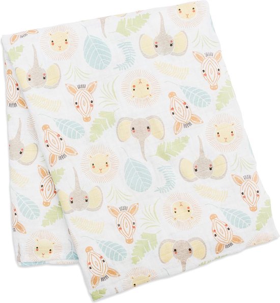 Lulujo swaddle 100% katoen 120x120 cm - Jungle Safari van Lulujo