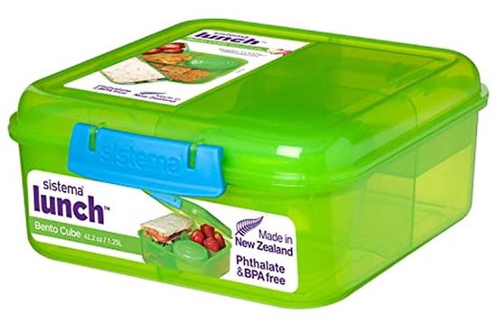 Lunchbox met Compartimenten en Yoghurtbeker - 1,25 L Voedselbewaarcontainer