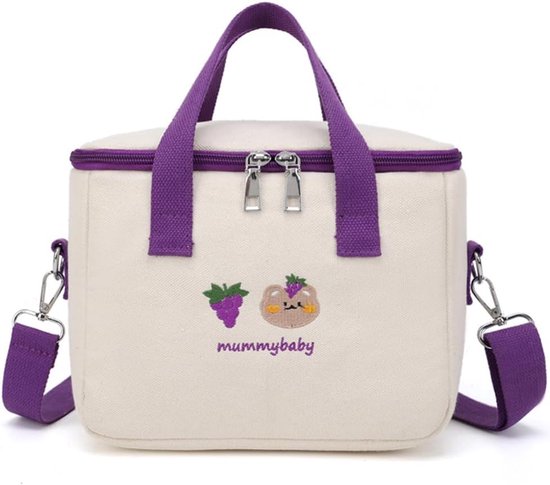 Lunchtas Geïsoleerd - Koeltas Crossbody - Vervoer van Maaltijden - Waterdicht Lekvrij - 24x13x19 cm - Paars