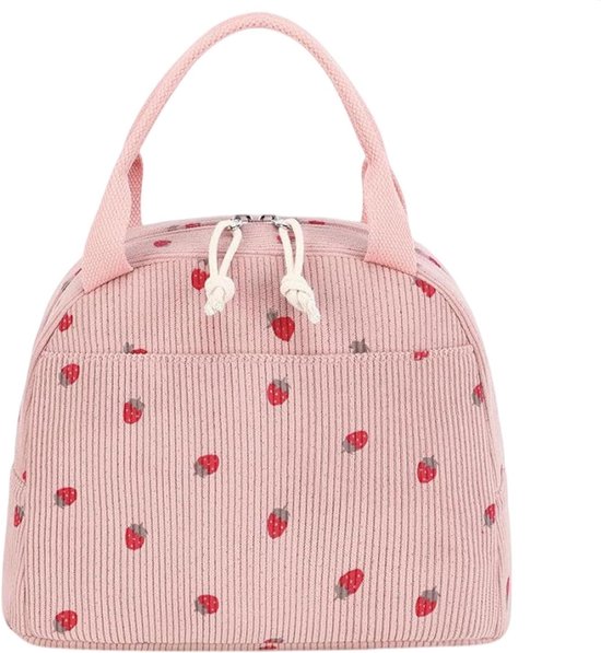 Lunchtas Herbruikbaar - Isolatie Tas - Maaltijd Meenemen - Extra Vakken - 25x19x19cm - Lichtroze