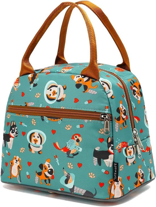Lunchtas Koeltas - Isolatie Tas - Gezond Eten - Waterbestendig Materiaal - 9 Liter Capaciteit - Hond Print