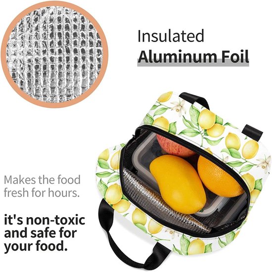 Lunchtas - Lunchbox tas - Verse lunch bewaren - Herbruikbaar en geïsoleerd - Niet gespecificeerd - Fruitprint