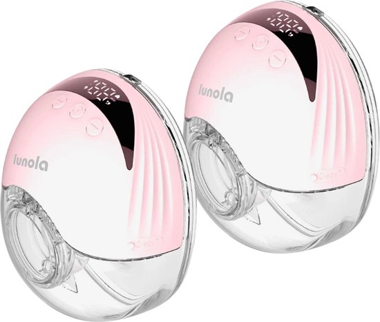 Lunola Elektrische draadloze Borstkolf set van 2 – Handsfree & draagbaar - BPA-vrij - Roze van Merkloos