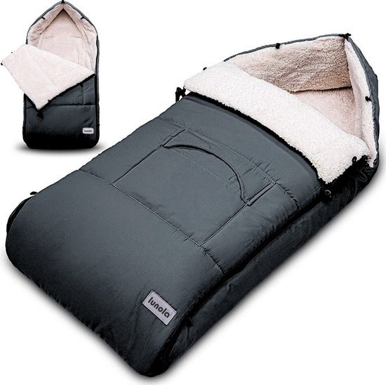 Lunola - Voetenzak voor Autostoel & Kinderwagen - Voetenzak Buggy - 90 x 50 cm - Donker Grijs van Lunola