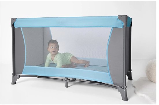 Lupilu Baby Reisbed - Reiswieg - Campingbedje - 125 x 65 x 74 cm - Lichtblauw met grijs van Merkloos