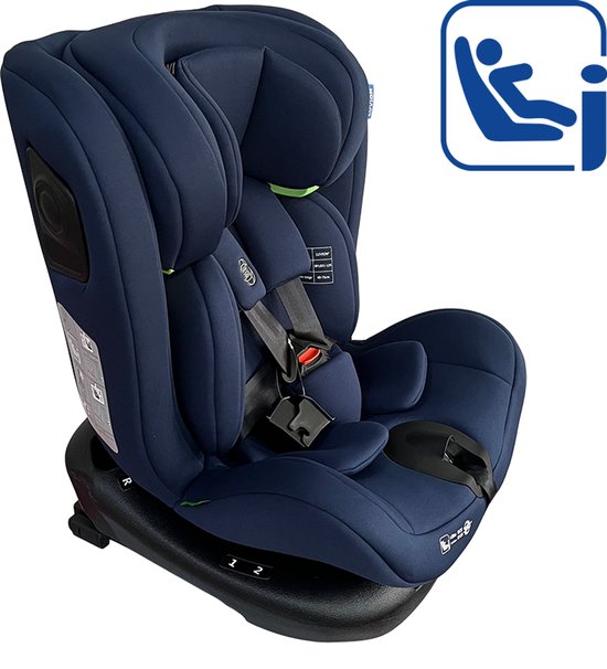 LUVION® Aegis 360 Autostoel Royal Midnight Blue - Autostoel Groep 0 1 2 3 - Autozitje geschikt voor alle leeftijden (0 tot 12 jaar) - Blauw van Luvion