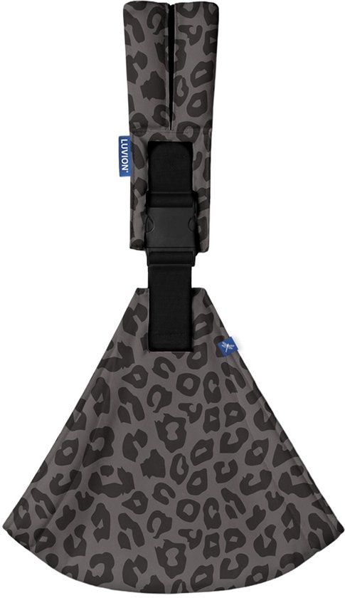 LUVION® Baby Sling FLORENCE Grey Leopard - Heupdraagzak Baby - Ergonomische Hip Carrier - Draagzak - Tot 16 kg - Grijs met Luipaard Patroon