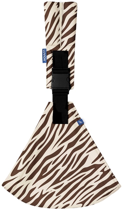 LUVION® Baby Sling FLORENCE Savannah Zebra - Heupdraagzak Baby - Ergonomische Hip Carrier - Draagzak - Tot 16 kg - Bruin met Zebrapatroon van Luvion