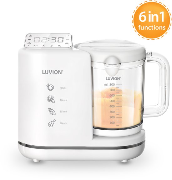 LUVION® BabyBlend+ 6-in-1 Baby Foodprocessor - Stomer, Blender, Opwarmen, Warm Houden, Steriliseren & Ontkalken van Luvion