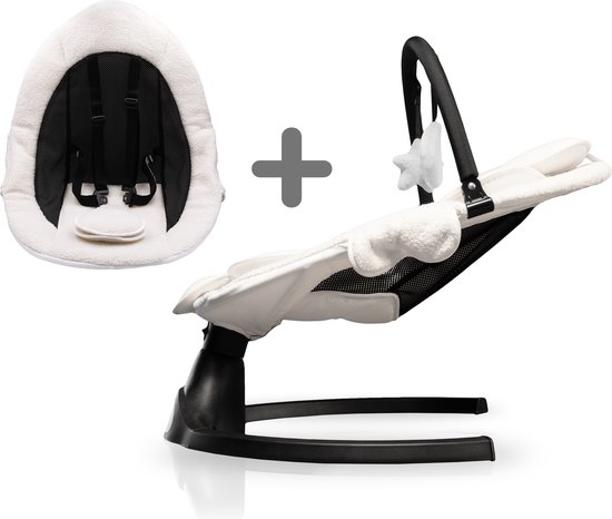 LUVION® Babyswing met Extra Tweede Wipstoelhoes - Elektrische Babyschommel - Automatische Wipstoel voor je Baby - Extra uitneembare wasbare swing hoes van Luvion