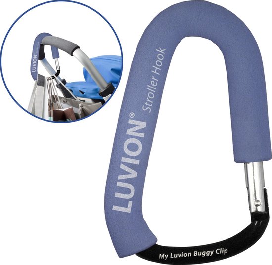 LUVION® Buggy haak / Kinderwagen tassenhaak - Blauw van Luvion