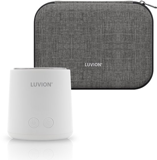 LUVION® Draagbare Flessenwarmer Ultra Pro + Protection Case - Wit - Speciale roerfunctie voor gelijkmatig opwarmen van borstvoeding en mixen van kunstvoeding - Geschikt voor nagenoeg alle merken babyflesjes - Onderweg draadloos je baby fles verwarmen van Luvion