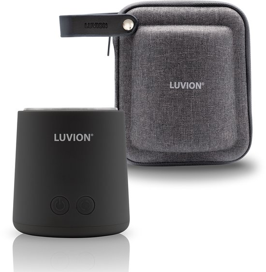 LUVION® Draagbare Flessenwarmer Ultra Pro + Protection Case - Zwart - Met roerfunctie voor gelijkmatig opwarmen van borstvoeding en mixen van kunstvoeding - Geschikt voor nagenoeg alle merken babyflesjes - Onderweg draadloos je baby fles verwarmen van Merkloos