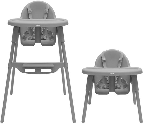 LUVION® Essential 2-in-1 Kinderstoel – Groeit mee van baby tot peuter - Grijs