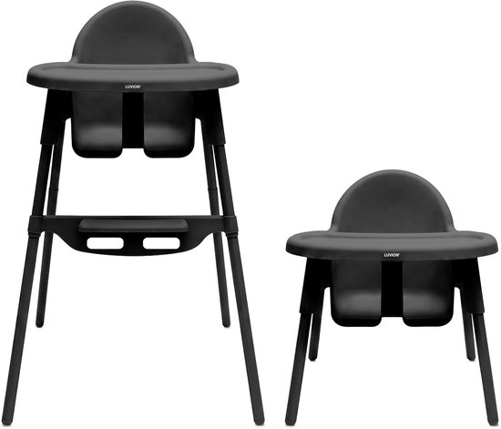 LUVION® Essential 2-in-1 Kinderstoel – Groeit mee van baby tot peuter - Zwart