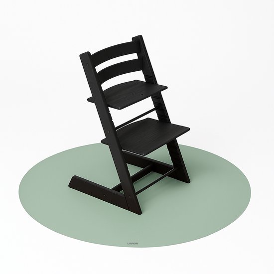 LUVION® Knoeimat Olijf Groen – Ø 100 cm – Waterdicht & Antislip – Ronde mat voor onder de kinderstoel – Makkelijk en snel schoon te maken - Anti Slip van Luvion