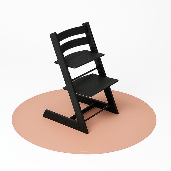 LUVION® Knoeimat Vintage Roze – Ø 100 cm – Waterdicht & Antislip – Ronde mat voor onder de kinderstoel – Makkelijk en snel schoon te maken - Anti Slip van Luvion