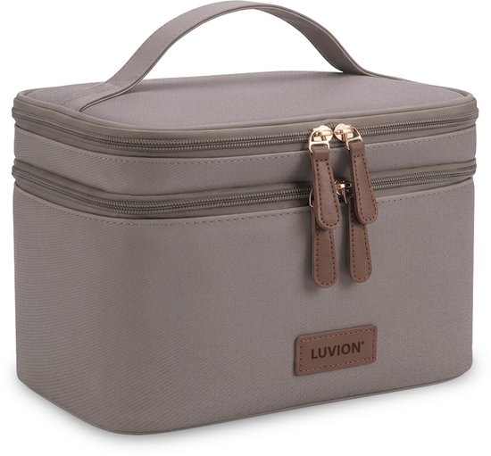 LUVION® Luxe Borstvoeding Kolftas - Geïsoleerde Moedermelk Koeltas met Koelelement - Flessentas voor Onderweg - Moedermelk tot 12 uur Koel - Taupe van Luvion