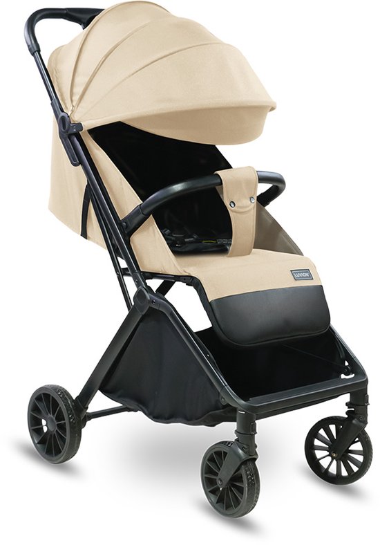 LUVION® Oslo Buggy - Plooibuggy lichtgewicht inklapbaar - Beige - Inclusief Travel Bag van Merkloos
