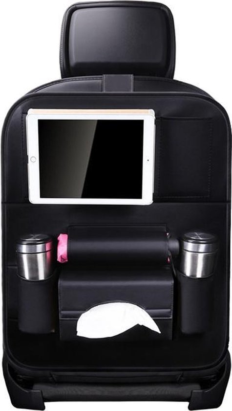 Luxe Auto Organizer met Tablet Houder Autostoel Organiser Ipadhouder voor Kinderen - Zwart van Dresco