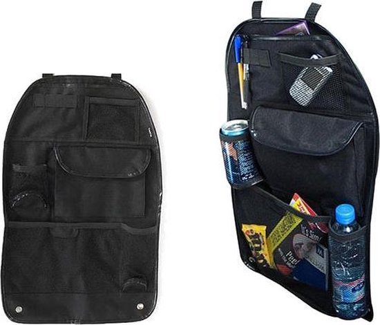 Luxe Autostoel Organizer - Stoelorganizer  Opbergtas - Autostoelhoes Beschermer Opbergzak - Achterkant Auto Stoel - Zwart van Luxe