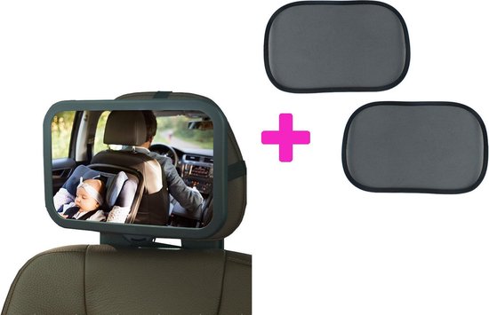 Luxe baby autospiegel incl. set à 2 stuks zelfklevende zonneschermen - COMBI DEAL van Luxe