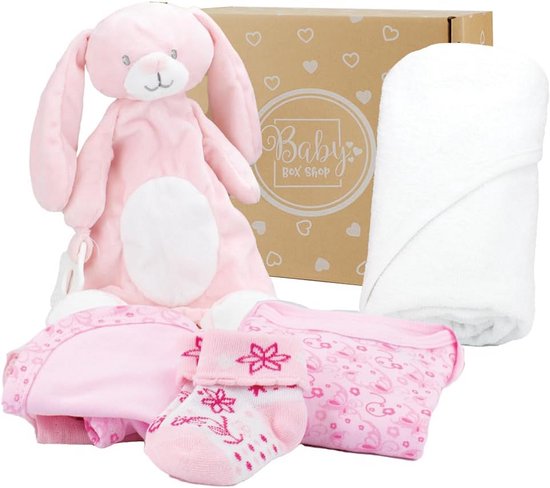 Luxe Babypakket voor Pasgeboren Meisjes: Dekentje, Badcape en Hydrofiele Doeken