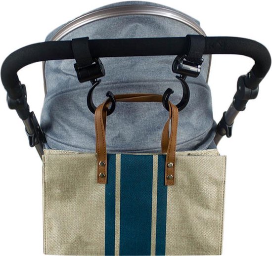Luxe en sterke Buggy haak / Tassenhaak kinderwagen / Tashanger - Set van 2 tassenhouder van Luxe