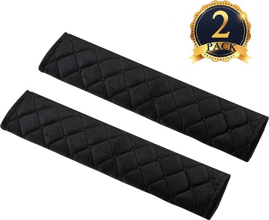 Luxe Gordelhoes - Gordelbeschermer - 4Stuks - Gordelkussen - Katoen - Gordel - Comfort - 2 Paar - Zwart van Merkloos