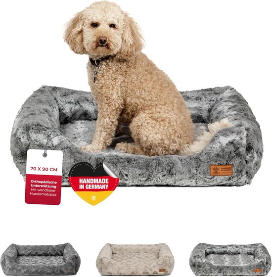 Luxe knuffelbed 70x90 cm - Molton - Omslagrand - Orthopedisch - Wasbaar van Merkloos