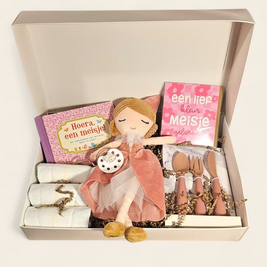 Luxe kraamcadeau baby meisje – compleet geboorte cadeau - lady Lynn jollein van Merkloos