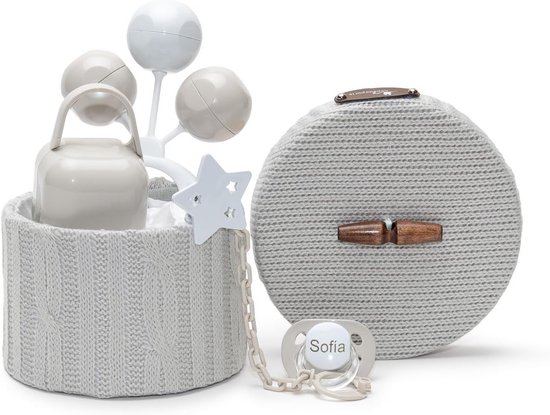 Luxe Kraamcadeauset met Gepersonaliseerde Rammelaar en Fopspeen van Merkloos