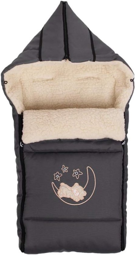 Luxe Lamswol Voetenzak 90x40 cm voor Kinderwagen en Wandelwagen - Warm en Waterdicht van Merkloos