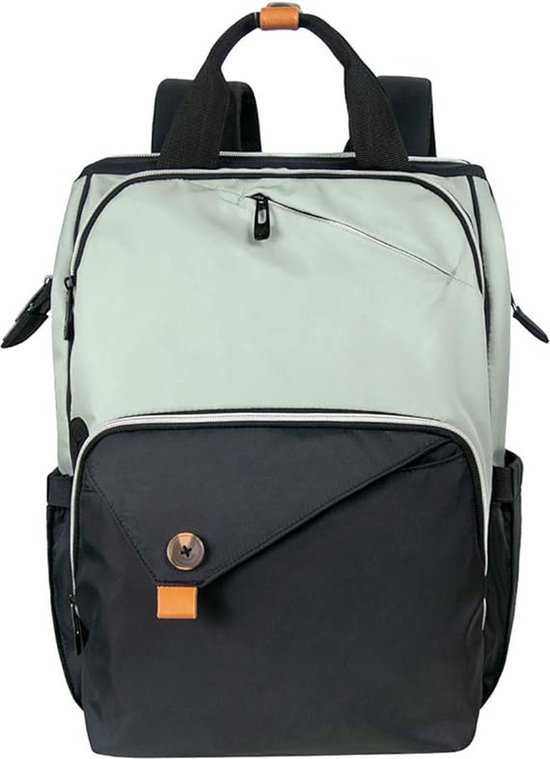 Luxe Luiertas - Rugzak - Meisje en Jongen - Zwart met Mint Groen van Luxe
