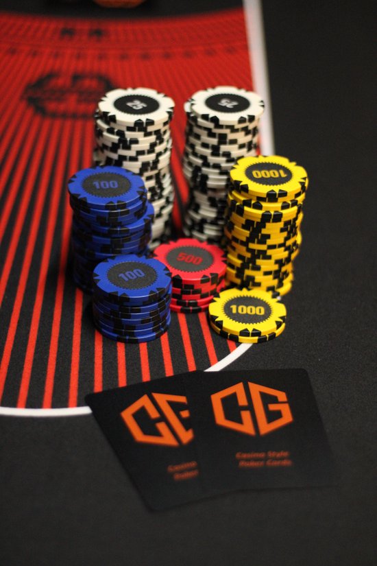 Luxe poker kaarten - Poker - 4 x Kaarten - 4 sets - Cave & Garden - Speel kaarten - Oranje - Zwart - Kaartspel - Professionele kaarten - van Luxe