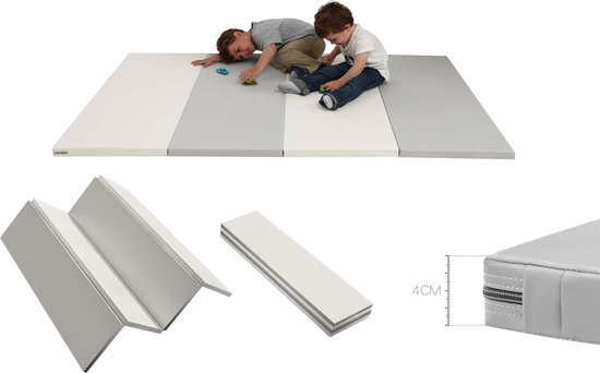 Luxe Speelmat Baby & Kind – EXTRA DIK 4cm - OPVOUWBAAR Speelkleed Baby -160x180cm - Veelzijdig voor Spelen & Gym – Duurzaam Speelmat met EPE Foam van Luxe