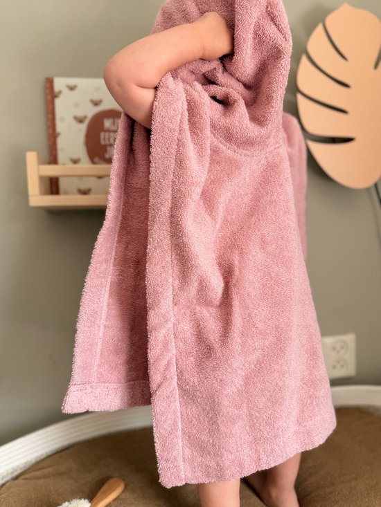 Luxe Speenkoorden - badponcho met capuchon baby - roze - zwemmen - vakantie van Merkloos