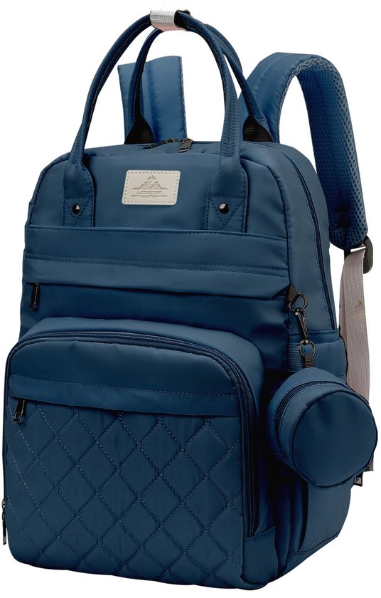 Luxegoed® Luiertas Rugzak met Verschoonmatje - Luiertassen - Rugtas - Donkerblauw - Inclusief – Buggy /kinderwagenhaken, spenenetui en Isoleer vak – Complete Set van Merkloos