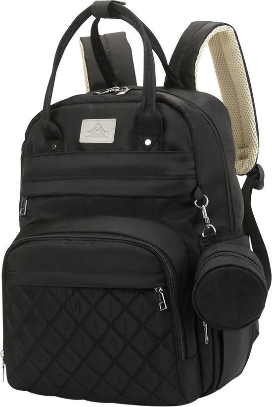 Luxegoed® Luiertas Rugzak met Verschoonmatje - Luiertassen - Rugtas - Zwart - Inclusief – Buggy /kinderwagenhaken, spenenetui en Isoleervak – Complete Set van Luxe