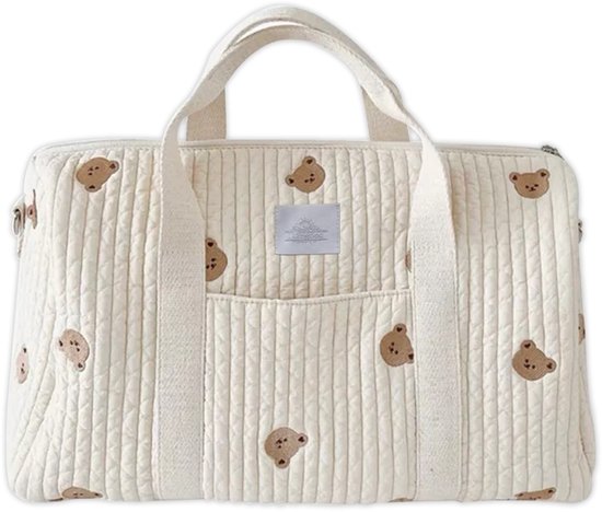 Luxegoed® Luiertas Rugzak, Verzorgingstas voor aan de kinderwagen en Buggy – Schoudertas – Beertje van Merkloos