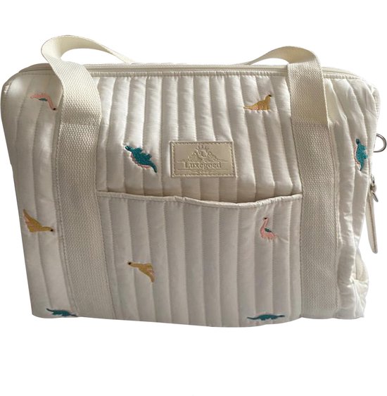 Luxegoed® Luiertas Rugzak, Verzorgingstas voor aan de kinderwagen en Buggy – Schoudertas – Dinosaurus van Merkloos