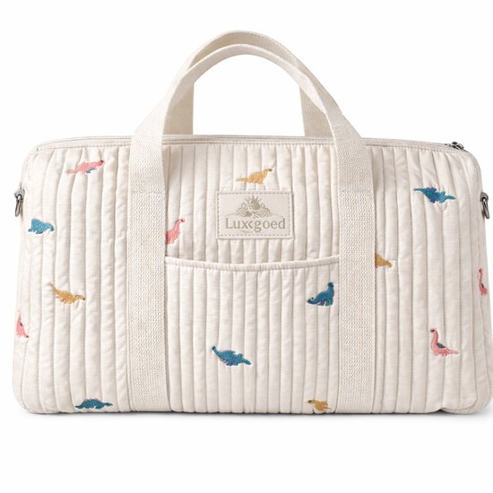 Luxegoed® Luiertas Rugzak, Verzorgingstas voor aan de kinderwagen en Buggy – Schoudertas – Dinotjes - XL