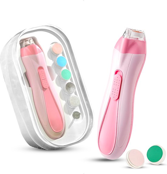 Luxegoed - Nagelvijl set - Nagel vijl set - Electrische Baby Nagel Vijl - Veilig nagels verzorgen met LED licht for baby, peuter, kinderen en volwassenen - met 6 verschillende vijlen en verstelbare snelheden van Luxe