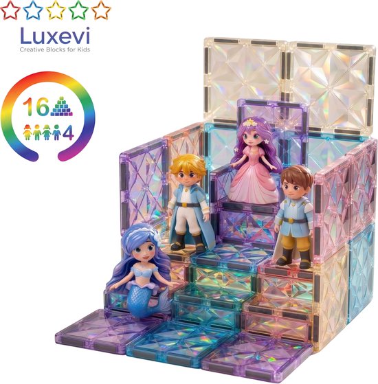 Luxevi - magnetic tiles 20 stuks - magnetic tiles - Bouwonderdelen - magnetische tegels - Magna Minds - Magnetisch Speelgoed - bouwblokken - Constructie speelgoed - Montessori speelgoed - Bouwstenen - Cadeau kinderen van Merkloos