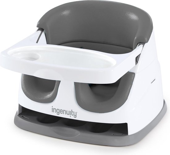 Luxiba - 2-in-1 zitverhogingsstoel, babyzitverhoger & Peuterzitje met Afneembaar dienblad, eten en voeding, zitje voor peuters, gemakkelijk te reinigen, ideaal voor onderweg, grijs, vanaf 6 maanden van Luxiba