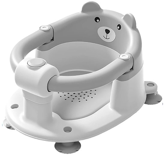 Lynly - Babybadzitje voor baby's van 6+ maanden - Grijs - baby badzitje - babybad zitje- babybadzitje voor een groot bad - veilig van Merkloos