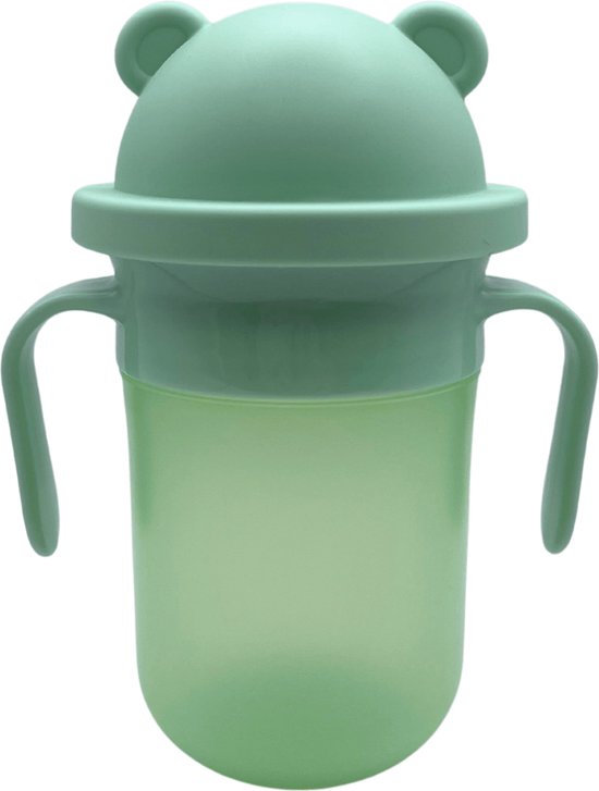Mabebi - Magic oefenbeker - Trainingsbeker voor baby en kind - Oefenbeker met deksel - 360° Drinkbeker - Drinkbeker met handvaten - Groen Premium van Mabebi