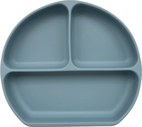 Mabebi - Siliconen verdeelbord met zuignap - Baby eetbord - Kinderbord met vakjes - Vakjesbord - Blauw van Mabebi