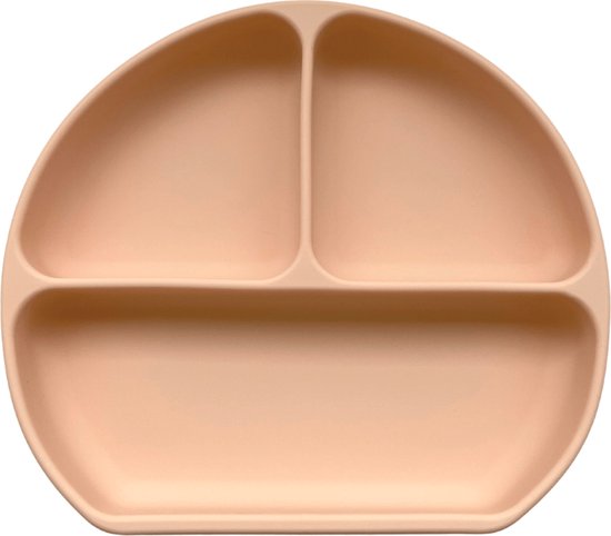 Mabebi - Siliconen verdeelbord met zuignap - Baby eetbord - Kinderbord met vakjes - Vakjesbord - Roze van Mabebi