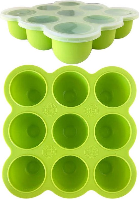 Maepa bewaarbakjes babyvoeding - baby - hapjes - diepvriesbakje - 9 porties babyvoeding - moedermelk bewaarbakje - invriezen babyvoeding van Maepa